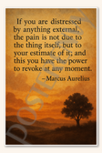 If you are distressed by anything external the pain is not due to the thing itself - Marcus Aurelius Poster - 18 inch x 12 inch