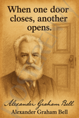 Alexander Graham Bell Famous Quote Poster – "When One Door Closes, Another Opens" – 18 inch x 12 inch
