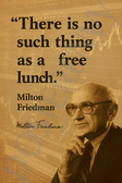 Milton Friedman Famous Quote Poster – "There Is No Such Thing as a Free Lunch" – 18 inch x 12 inch