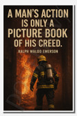 A man's action is only a picture book of his creed - Ralph Waldo Emerson - Inspirational Poster - 18 inch x 12 inch