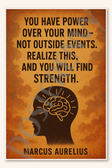 You have power over your mind - Marcus Aurelius Poster - 18 inch x 12 inch