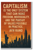 Capitalism is the only system that can make freedom - Ayn Rand - Inspirational Poster - 18 inch x 12 inch