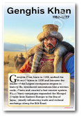 Genghis Khan - Mongol Empire Founder - Biography Poster 18 x 12 inch