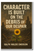 Character is built on the debris of our despair - Ralph Waldo Emerson - Inspirational Poster - 18 inch x 12 inch
