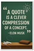 A Quote is a Clever Compression of a Concept – Classroom Motivation Poster – 18 inch x 12 inch