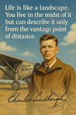 Charles Lindbergh Famous Quote Poster – "Life is Like a Landscape" – 18 inch x 12 inch