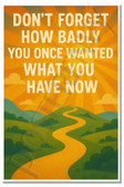 Don't Forget How Badly You Once Wanted What You Have Now – Inspirational Poster – 18 inch x 12 inch