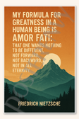 My formula for greatness in a human being is amor fati - Friedrich Nietzsche Poster - 18 inch x 12 inch
