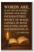 Words are, in my not-so-humble opinion, our most inexhaustible source of magic Capable of both inflicting injury, and remedying it - JK Rowling - Inspirational Poster - 18 inch x 12 inch