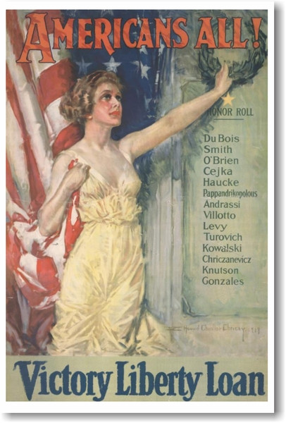 Americans All - Victory Liberty Loan - NEW Vintage WW1 Poster ...