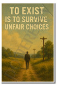 To exist is to survive unfair choices 2 - Inspirational Poster - 18 inch x 12 inch
