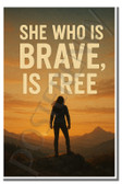 She who is brave, is free 1 - Inspirational Poster - 18 inch x 12 inch
