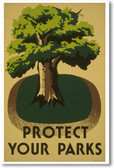 Protect Your Parks - NEW Vintage Poster