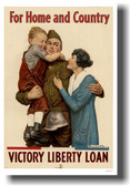 For Home & Country - Victory Liberty Loan - NEW Vintage WWI Poster