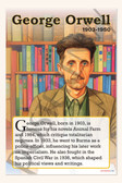 George Orwell - Author of '1984' & 'Animal Farm' - Biography Poster 18" x 12"