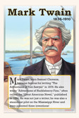 Mark Twain - American Humorist & Writer - Biography Poster 18" x 12"