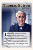 Thomas Edison - Inventor of the Light Bulb & Phonograph - Biography Poster 18" x 12"