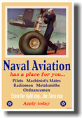 Naval Aviation has a place for you - NEW Vintage WW2 Reprint Poster