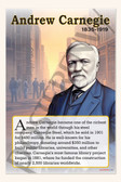 Andrew Carnegie - Business Magnate & Philanthropist - Biography Poster 18" x 12"