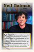 Neil Gaiman - Fantasy & Graphic Novel Author - Biography Poster 18" x 12"