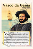 Vasco da Gama - Portuguese Explorer & Trade Route Pioneer - Biography Poster 18" x 12"