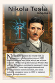 Nikola Tesla - Inventor & Electrical Engineer - Biography Poster 18" x 12"