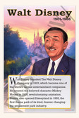 Walt Disney - Animation & Entertainment Visionary - Biography Poster 18" x 12"
