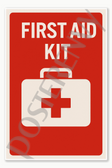 Safety and Emergency Signs first aid kits - English Poster - 18 inch x 12 inch