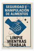 Clean As You Go - Spanish Restaurant Kitchen workplace food safety employee sign Poster - 18 inch x 12 inch