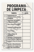 Cleaning schedule for high-touch surfaces and utensils - Portuguese Restaurant Kitchen Workplace Food Safety Employee sign poster - 18 inch x 12 inch