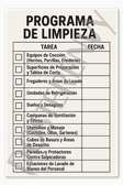 Cleaning schedule for high-touch surfaces and utensils - Spanish Restaurant Kitchen Workplace Food Safety Employee sign poster - 18 inch x 12 inch