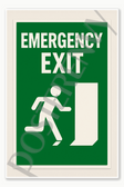Safety and Emergency Signs emergency exit signs - English Poster - 18 inch x 12 inch