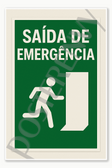 Safety and Emergency Signs emergency exit signs - Portuguese Poster - 18 inch x 12 inch