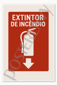 Safety and Emergency Signs Fire extinguisher locations - Portuguese Poster - 18 inch x 12 inch