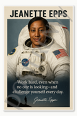 Jeanette Epps African American NASA Space Astronaut inspirational quote work hard everyday Poster - 18 inch x 12 inch