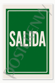 Safety and Emergency Signs Exit signs - Spanish Salida Poster - 18 inch x 12 inch