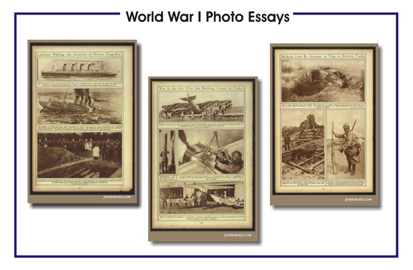 3 Poster Set NEW World History School POSTERS World War I Photo Essay 