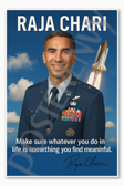 Raja Chari Indian American Pilot Astronaut Space Shuttle Motivational Classroom Poster - 18 inch x 12 inch