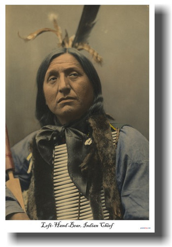 Left Hand Bear Oglala Sioux Indian Native American Chief 1898 - Vintage Photograph Poster (vi018)