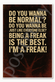 Do you wanna be normal Do you wanna be just like everyone else Being a freak is the best I'm a freak - Stranger Things Poster - 18 inch x 12 inch