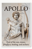 Apollo God of the sun music prophecy healing and archery Poster - 18 inch x 12 inch