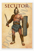 Secutor - Roman Gladiator Poster - 18 inch x 12 inch