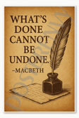 What's done cannot be undone – Macbeth Poster - 18 inch x 12 inch