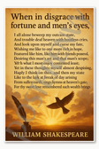 When in disgrace with fortune and men's eyes Poster - 18 inch x 12 inch