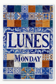 Monday - Lunes Poster - 18 inch x 12 inch