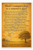 Shall I compare thee to a summer's day Poster - 18 inch x 12 inch