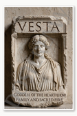 Vesta Goddess of the hearth home family and sacred fire Poster - 18 inch x 12 inch