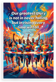 Confucius 'Our Greatest Glory Is Not in Never Falling' Inspirational 12x18 US Made Poster