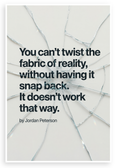 Jordan Peterson 'You Can't Twist the Fabric of Reality' Quote 12x18 US Made Poster