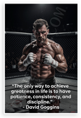 David Goggins 'Only Way to Achieve Greatness' Motivational 12x18 US Made Poster